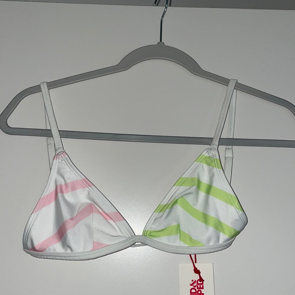 New Solid & striped bathing suit set